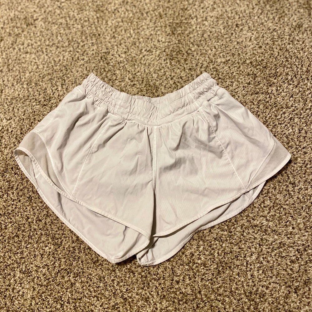 White lululemon hotty hot shorts
